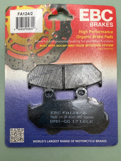 New Genuine EBC FA124/2 HP Organic MC Sportbike & Cruiser Brake Pad Set