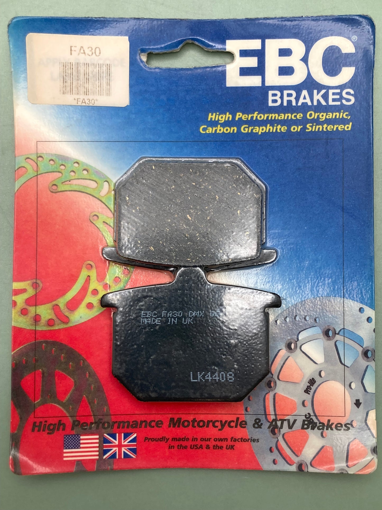 New Genuine EBC FA30 High Performance Organic MC & ATV Brake Set