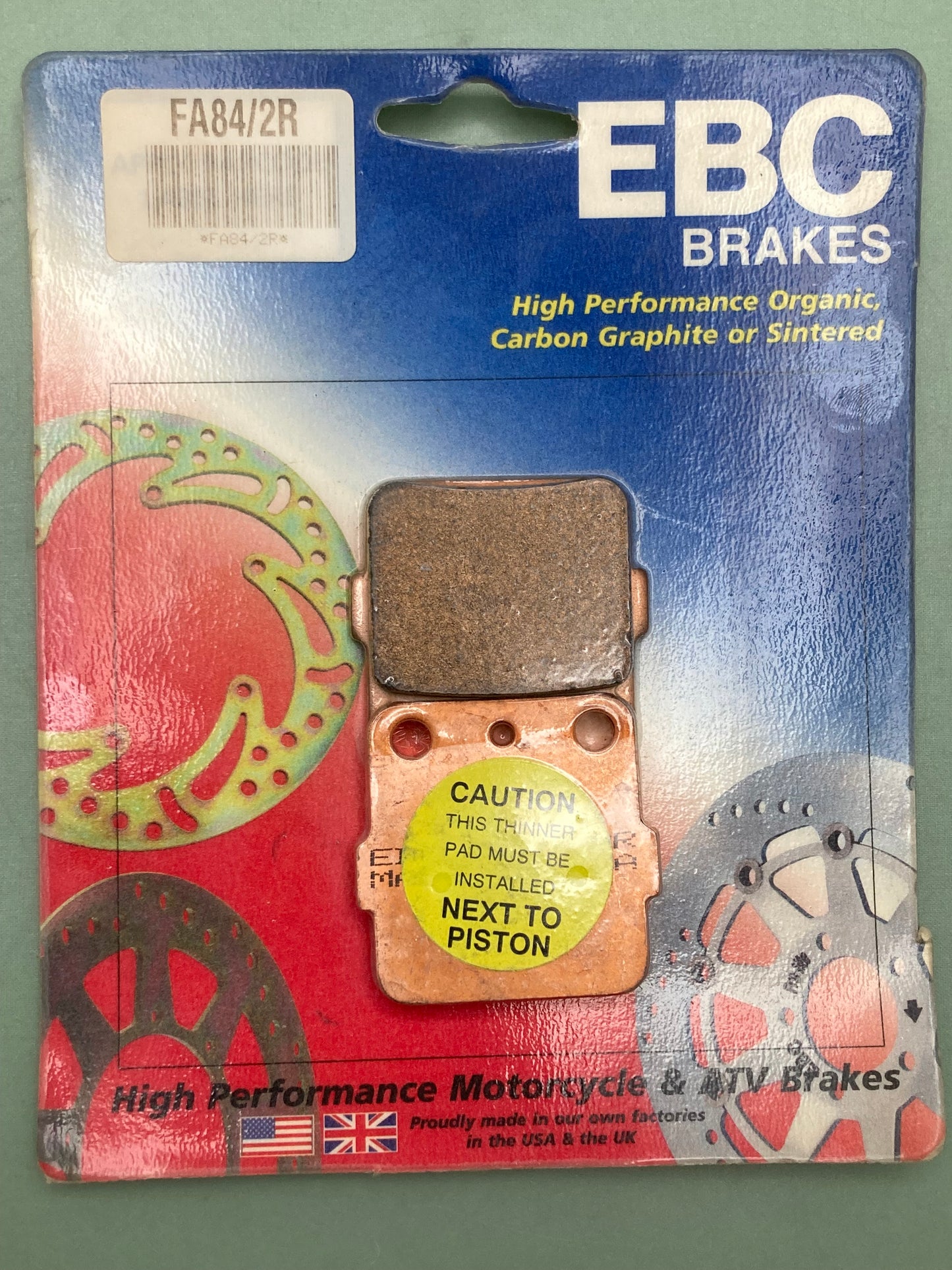 New Genuine EBC FA84/2R High Performance Organic MC & ATV Brake Set