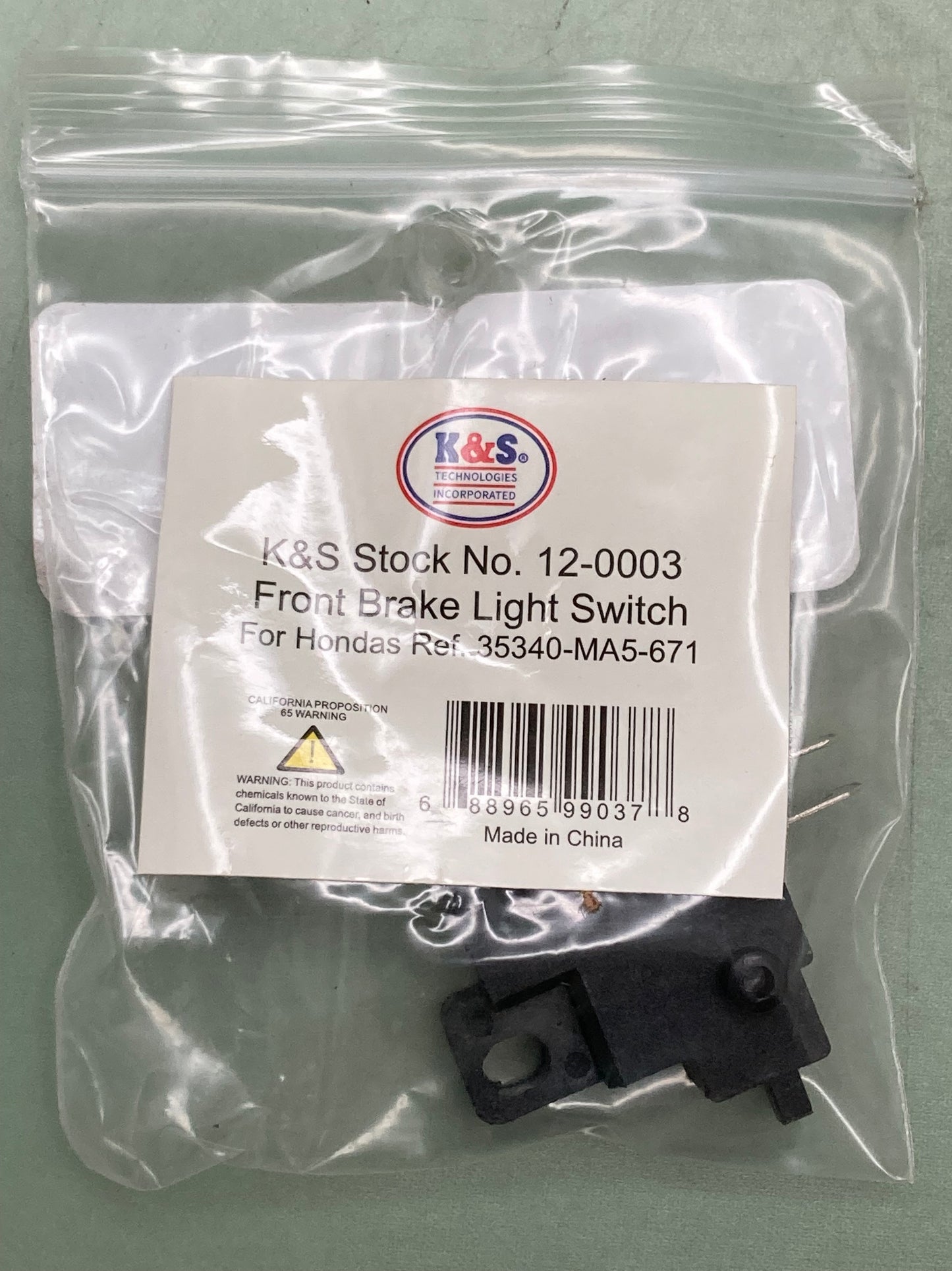 New Genuine K&S 12-0003 Front Brake Light Switch Honda