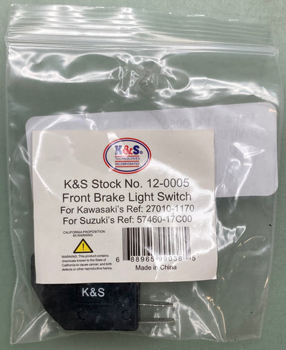 New Genuine K&S 12-0005 Front Brake Light Switch