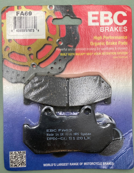 New Genuine EBC FA69 High Performance Sportbikes & Cruisers Organic Brake Set