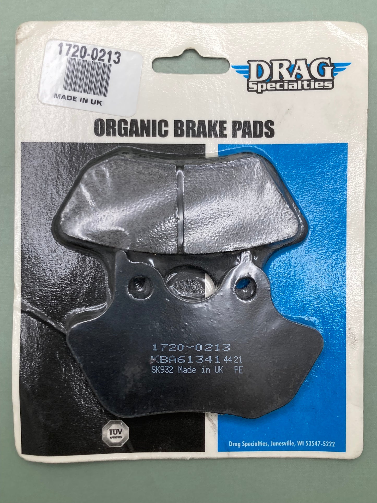 New Genuine Drag Specialties 1720-0213 Organic Brake Pad Set MC Harley/Buell