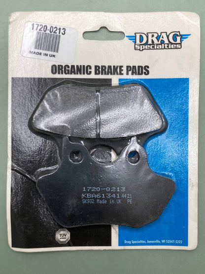 New Genuine Drag Specialties 1720-0213 Organic Brake Pad Set MC Harley/Buell