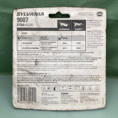 Pk of 2 Sylvania 9007 HALOGEN LAMBS XTRAVISION 12.8V,55/65W New Genuine