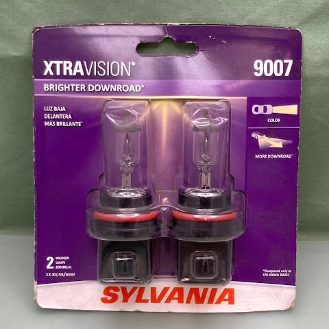 Pk of 2 Sylvania 9007 HALOGEN LAMBS XTRAVISION 12.8V,55/65W New Genuine