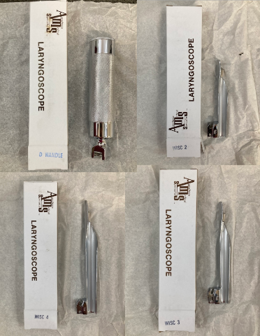 Azimuth Corp 6515-00-346-0480 Laryngoscope Kit w/ 3 Blades 5-5057-53 New Genuine