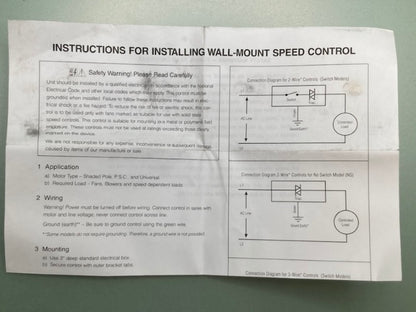 KB Electronics KBWC-15K Solid State Motor Speed Control New Genuine