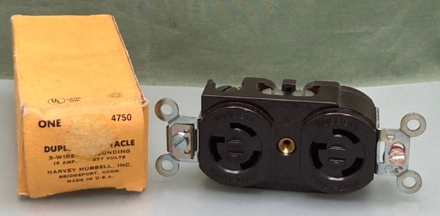 Hubbell P-2004 Duplex Receptable 15 AMP 277 VAC New Genuine
