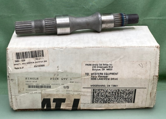 Arctic Cat 3402-639 SHAFT SEC DRIVEN OUTPUT RR New Genuine