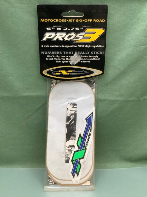 Pk of 3 N-STYLE PROS NIII-0W Pros 3 #0 Sticker White 6"x2.75" New Genuine