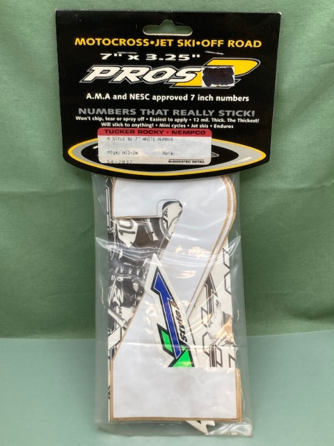 Pk of 3 N-STYLE PROS NIII-2W Pros 2 #2 Sticker White 7"x3.25" New Genuine
