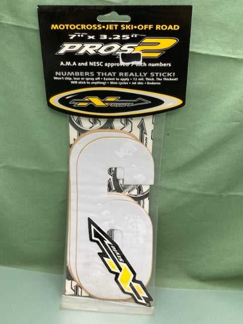 Pk of 3 N-STYLE PROS NIII-6W Pros 2 #6 Sticker White 7"x3.25" New Genuine