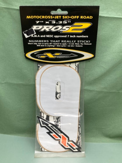 Pk of 3 N-STYLE PROS NIII-9W Pros 2 #9 Sticker White 7"x3.25" New Genuine