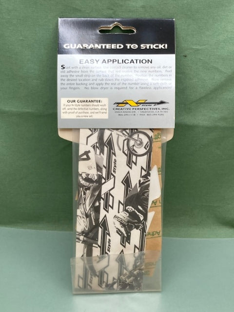 Pk of 3 N-STYLE PROS NIII-4W Pros 3 #4 Sticker White 6"x2.75" New Genuine