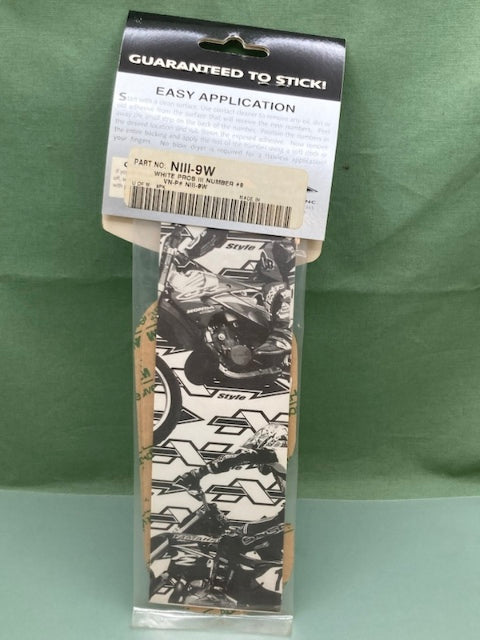 Pk of 3 N-STYLE PROS NIII-9W Pros 3 #9 Sticker White 6"x2.75" New Genuine