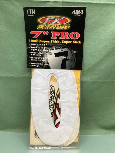 Pk of 3 Factory Effex 02-4350 Sticker #0 White 7" New Genuine