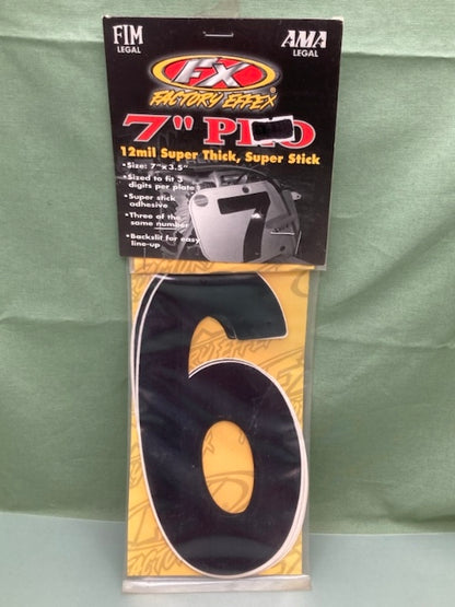 Pk of 3 Factory Effex 02-4346 Pro Sticker #6 Black 7"x3.5" New Genuine