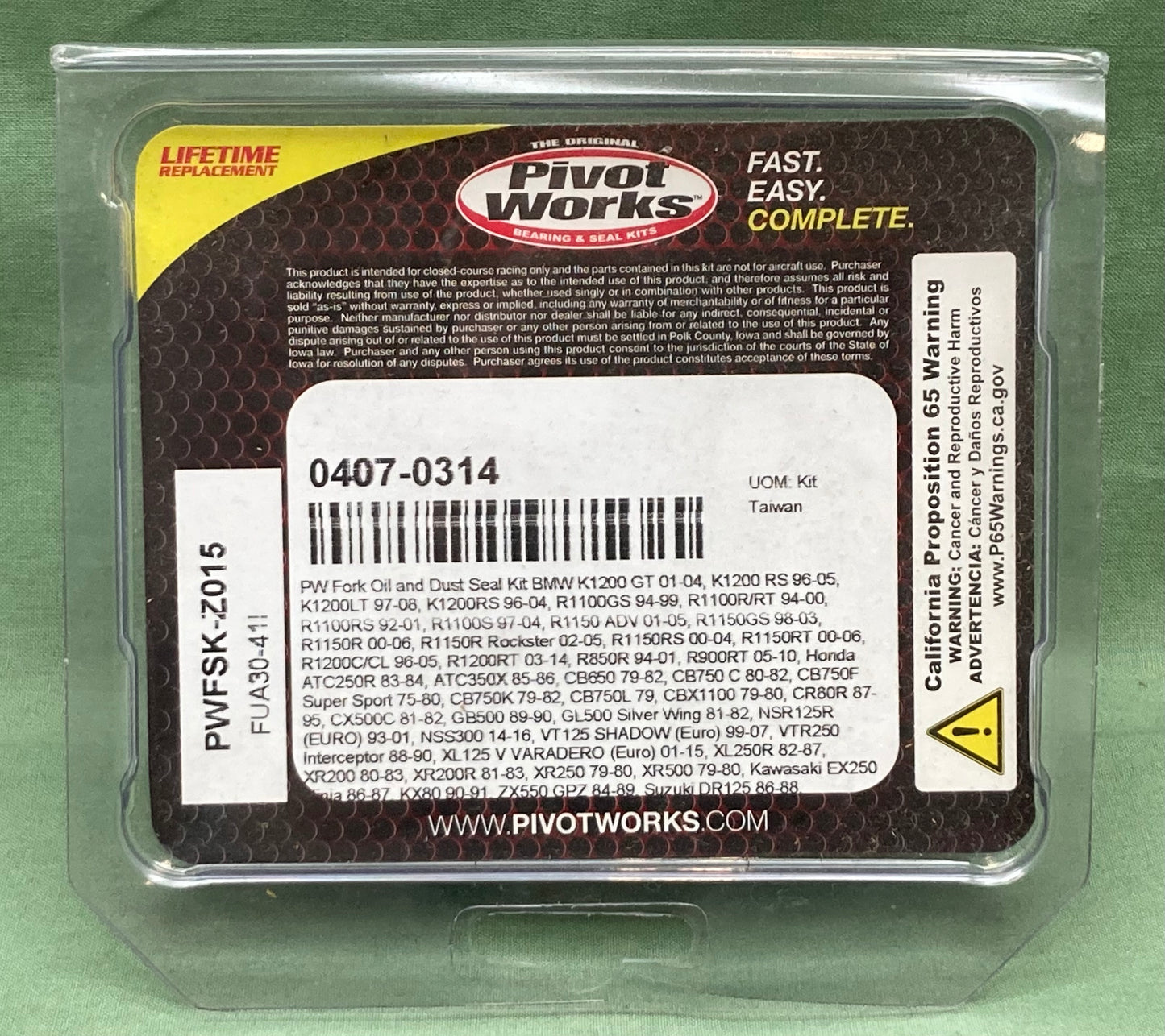 New Genuine Pivot Works 0407-0314 Fork Seal Kit