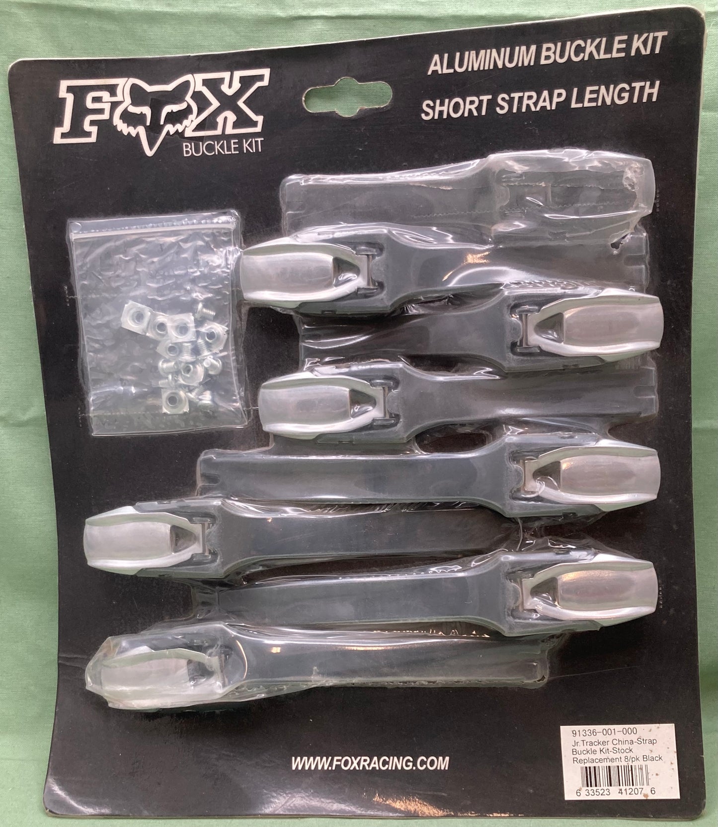 New Genuine Fox Racing 91336-001-000 Alum/Blk Buckle Kit Short Strap Length