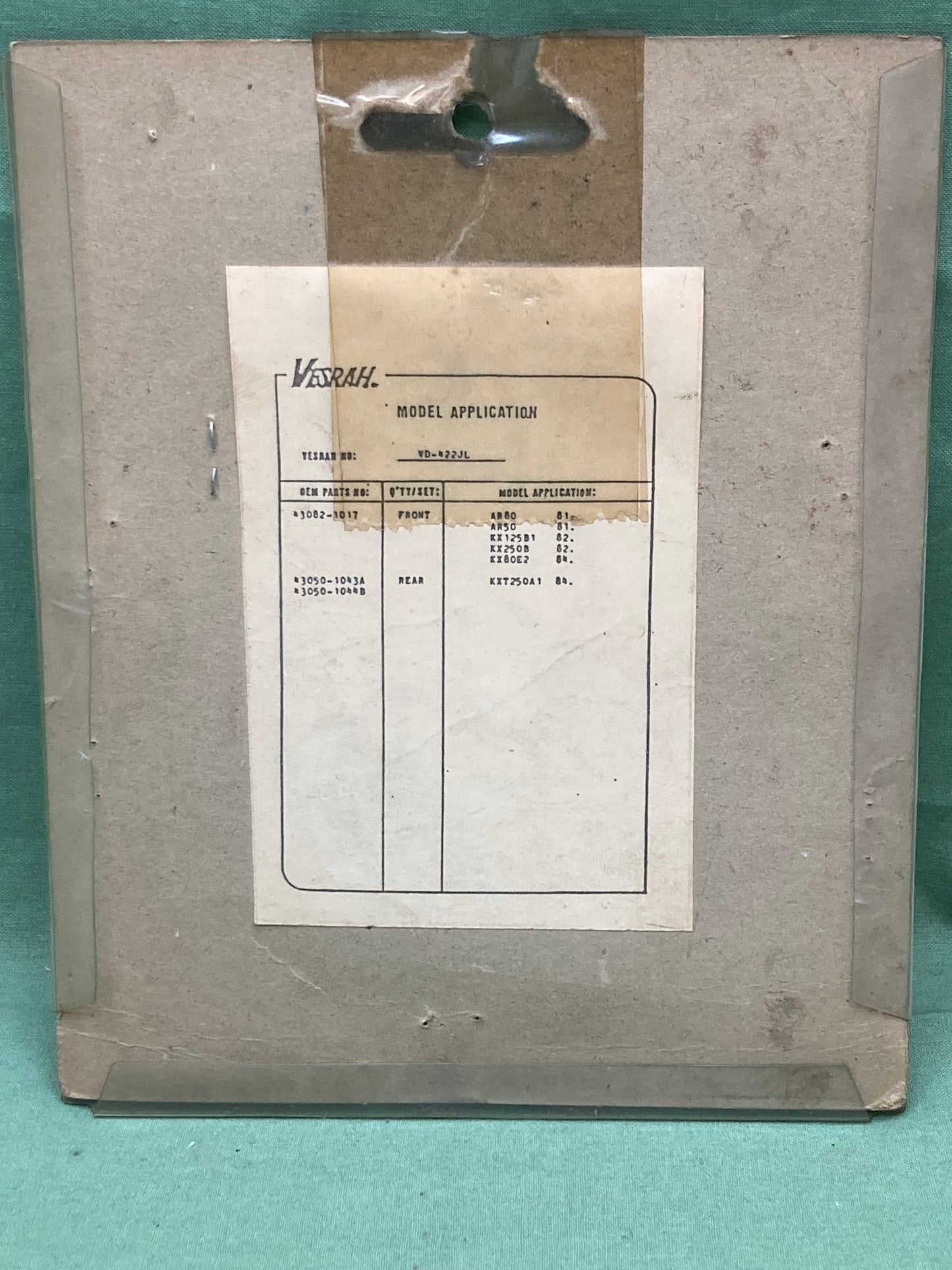 New Genuine Vesrah VD-422JL Disc Pad Set, Sintered Metal