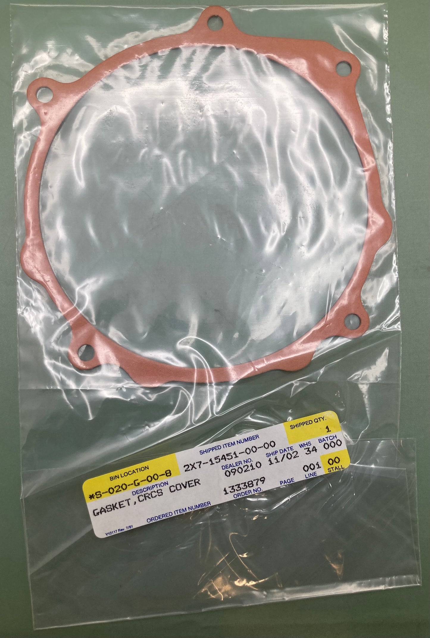 New Replaces Yamaha 2X7-15451-00 Gasket, Crcs Cover, 2X7-15451-00-00