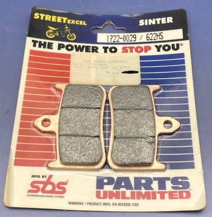 Parts Unlimited 1722-0029 SBS 622HS Street Excel Sintered Front Brake Pad Set New Genuine