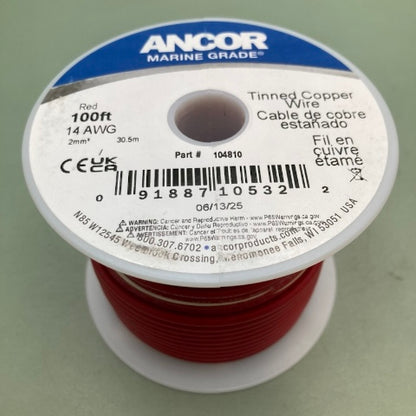 Ancor 104810 TINNED COPPER WIRE 14 AWG 100FT RED New Genuine