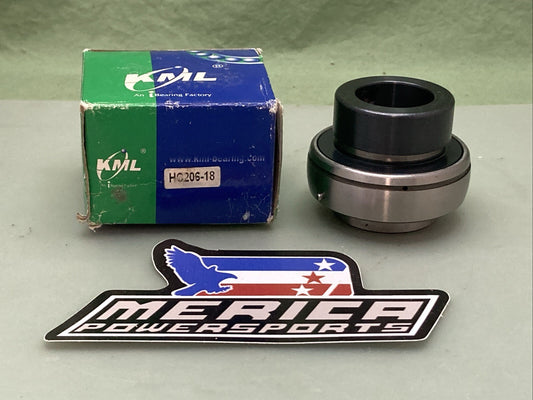 NEW GENUINE KML HC206-18 Eccentric Bore Insert Ball Bearing with Collar and Set