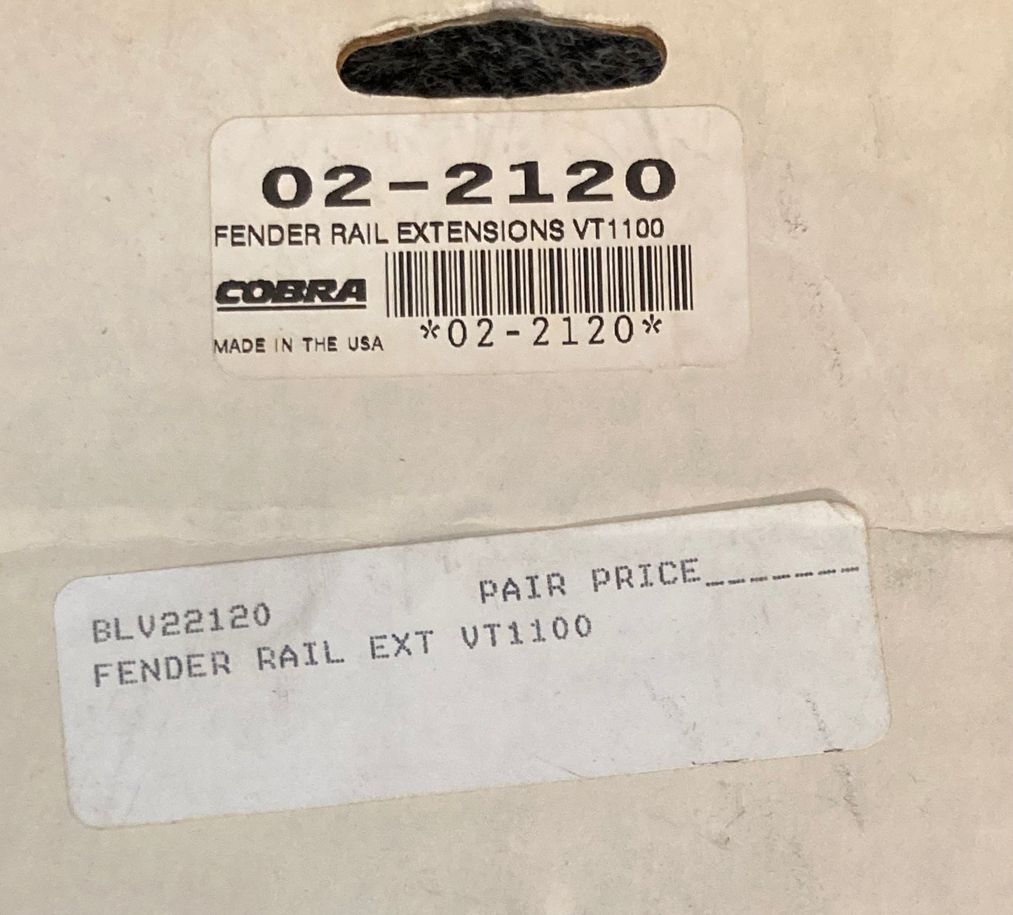 New Genuine Cobra 02-2120 Fender Rail Extensions VT1100