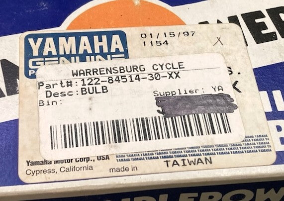 Yamaha Candlepower 122-84514-30-XX Bulb Tail Lamp 122-84514-30-00 New Genuine