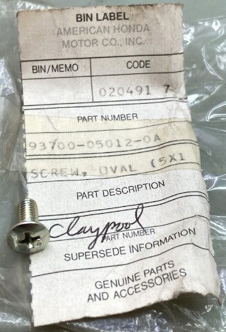 Qty 3 Honda 93700-05012-0A Screw Oval New Replaces
