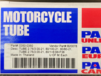 New Genuine Parts Unlimited 0350-0350 MC Tube 2.75/3.00-21