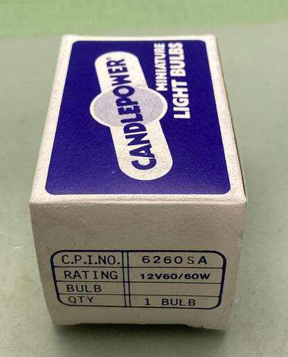 New Genuine Candlepower 6260SA Miniature Light Bulb 12V60/60W