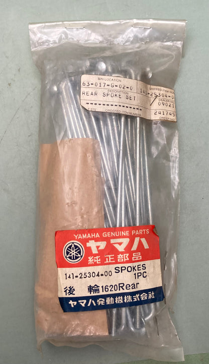 New Genuine Yamaha 141-25304-00 Spoke, Set, Rear 36 Spokes/38 Nipples
