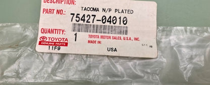 Toyota 75427-04010 Tacoma N/P Plated New Genuine