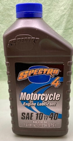 Spectro 4 23772 Motorcycle Engine Lubricant SAE 10W-40 1Quart New Genuine