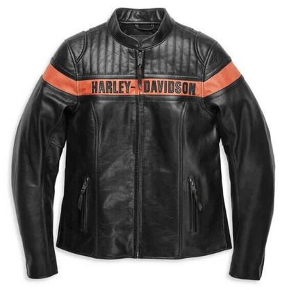 NEW GENUINE HARLEY DAVIDSON 98013-21VW S Women's Victory Sweep Leather Jacket