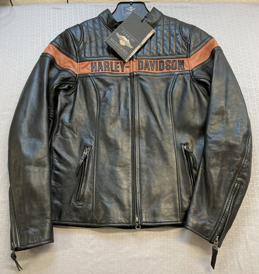 NEW GENUINE HARLEY DAVIDSON 98013-21VW S Women's Victory Sweep Leather Jacket