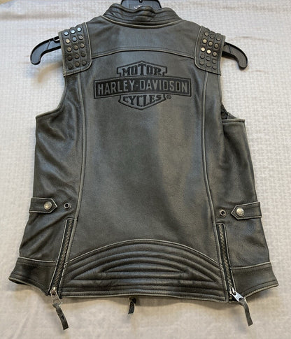 NEW GENUINE HARLEY DAVIDSON 97005-22VW XSMALL Electra Studded Leather Vest