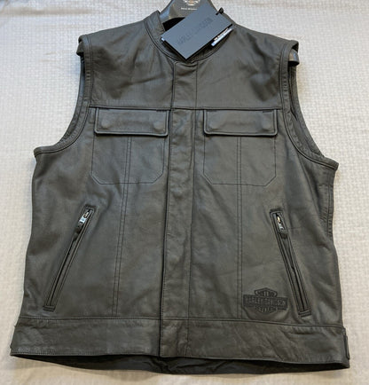 NEW GENUINE HARLEY DAVIDSON 98090-15VM LARGE Men's Foster Leather Vest