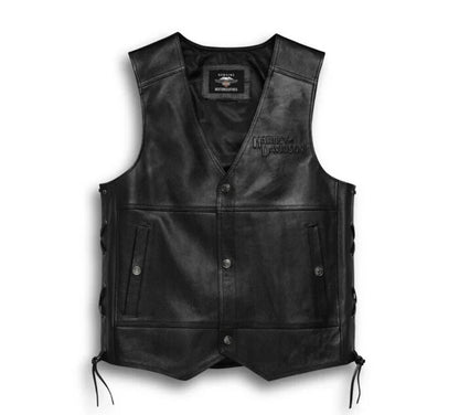 NEW GENUINE HARLEY DAVIDSON 98024-18VM 3XL Men's Tradition II Leather Vest