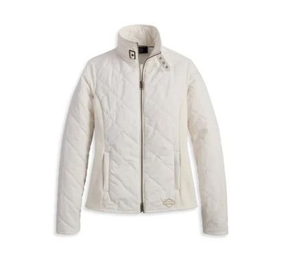 NEW GENUINE HARLEY DAVIDSON 97428-23VW 2W JACKET WOVEN OFF WHITE MILWAUKEE QUILT