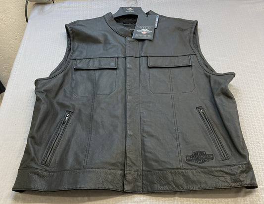 NEW GENUINE HARLEY DAVIDSON 98090-15VM 3XL Men's Foster Leather Vest
