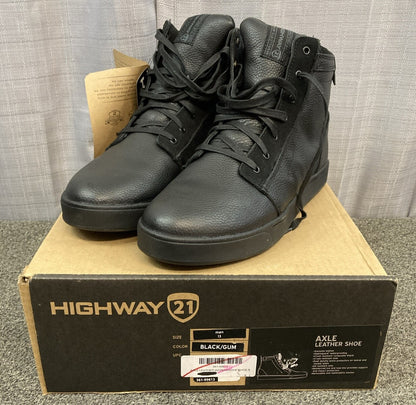NEW GENUINE HIGHWAY 21 361-99613 SIZE 13 Axle Leather Waterproof Shoes BLACK/GUM