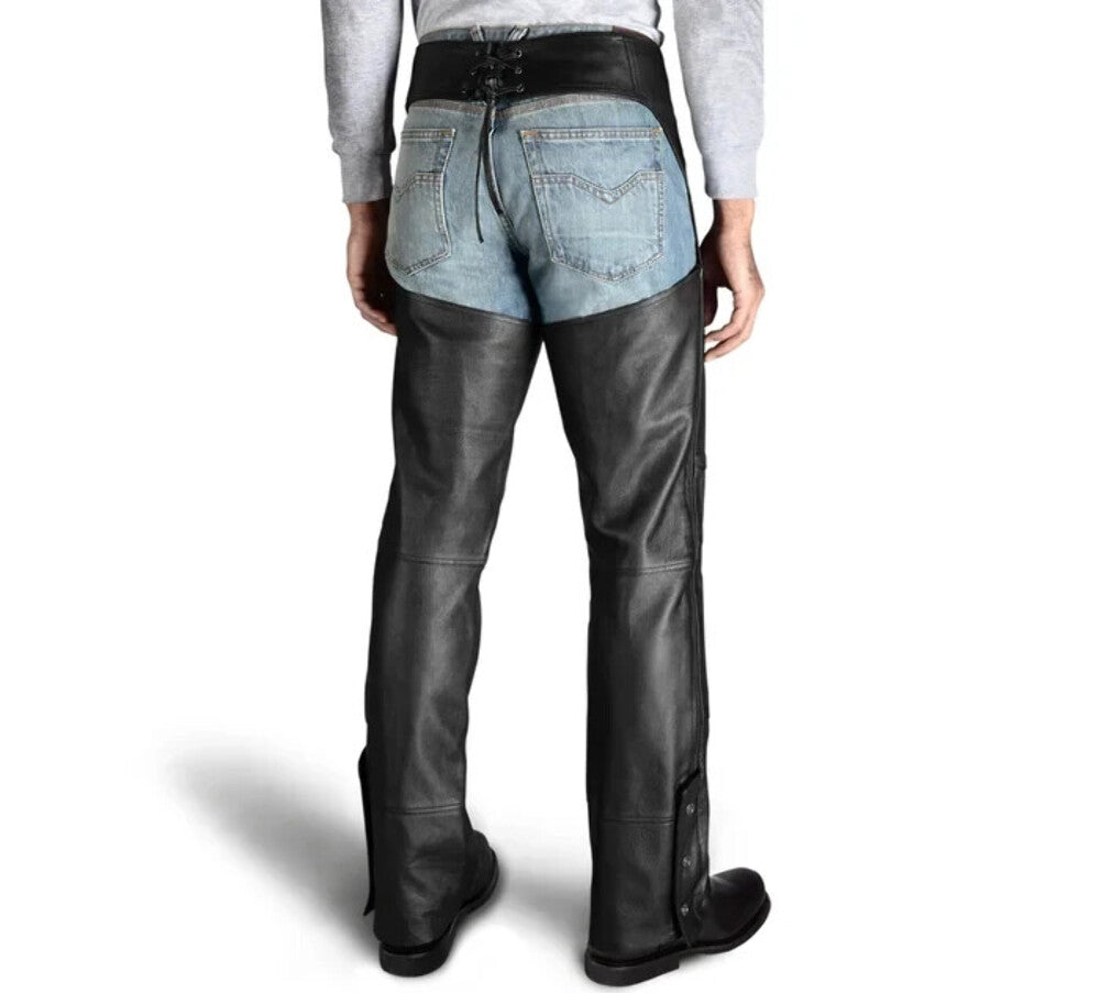 NEW GENUINE HARLEY DAVIDSON 98025-18VM SM MENS STOCK II LEATHER CHAPS
