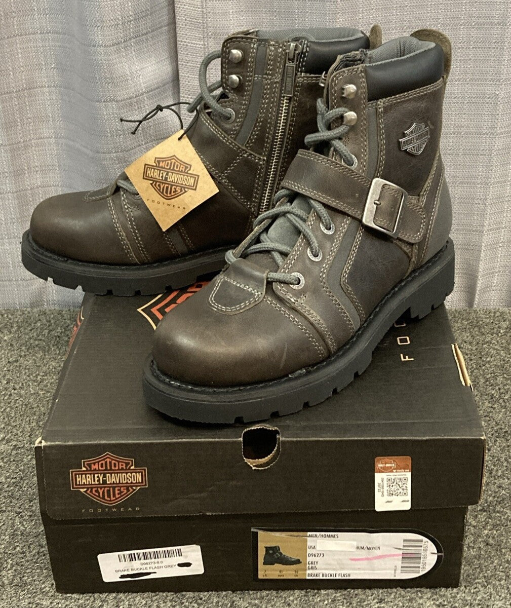 NEW GENUINE HARLEY DAVIDSON D96273 SIZE 8.5 BRAKE BUCKLE FLASH GREY