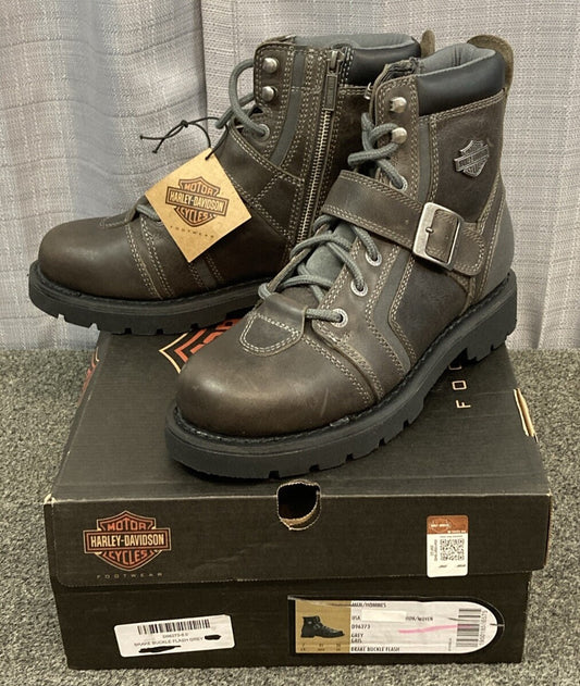 NEW GENUINE HARLEY DAVIDSON D96273 SIZE 9 BRAKE BUCKLE FLASH GREY