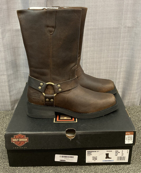 NEW GENUINE HARLEY DAVIDSON D93846 SIZE 9 KORSEN M BROWN Harness Boots