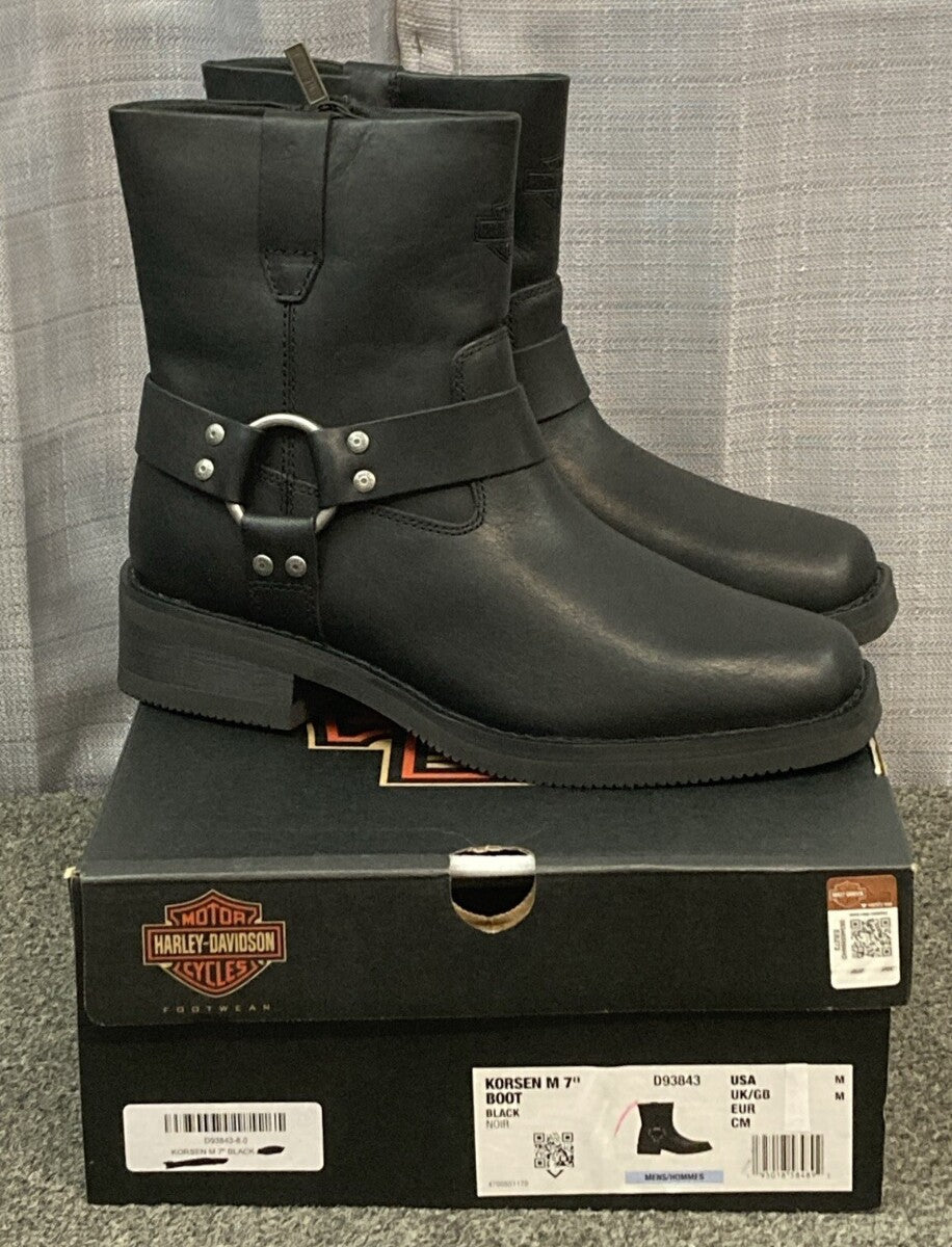 NEW GENUINE HARLEY DAVIDSON D93843 SIZE 11.5 KORSEN M 7" BOOT BLACK
